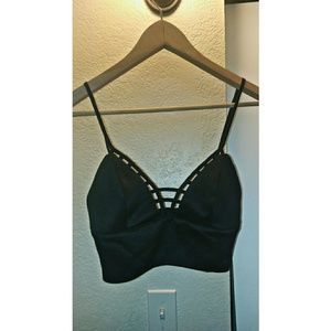 Strappy black crop top